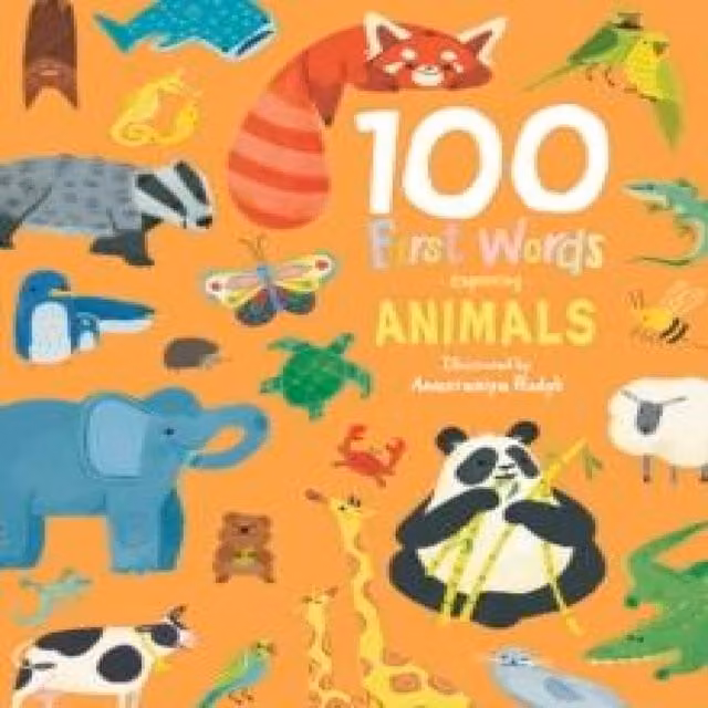 Sweet Cherry Publishing 100 First Words Exploring Animals Multicolour Cardboard Board Book