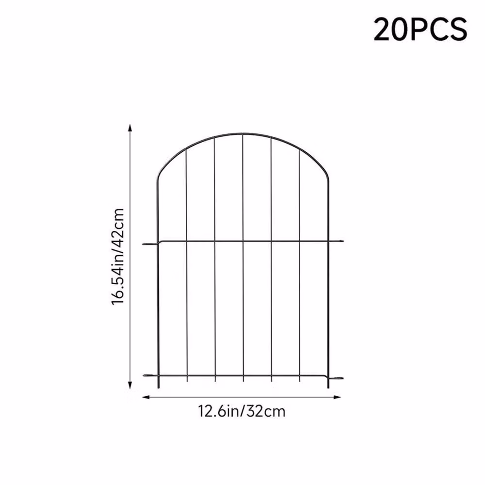 EONLION 20-Piece Rustproof Metal Garden Fence Flower Bed in Black – 2