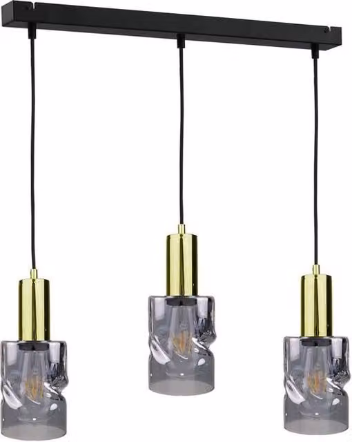 Netlighting Modern Cross Bar Pendant Ceiling Light in Black, W: 60 cm, 3x E27