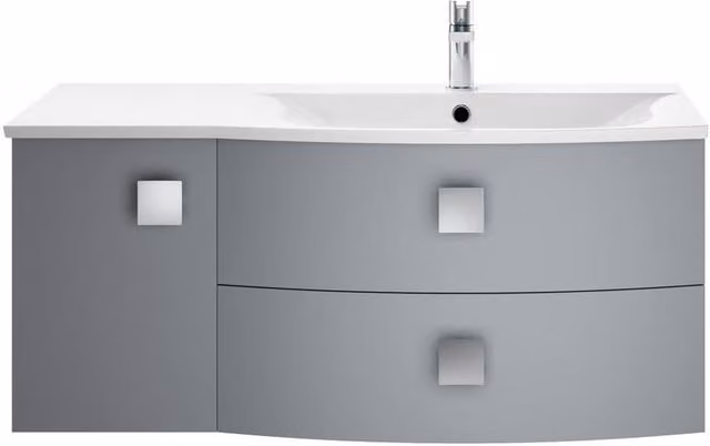 Balterley Gentleshaw Right-Hand Vanity Basin Unit with 1 Door and 2 Drawers, Grey – 1