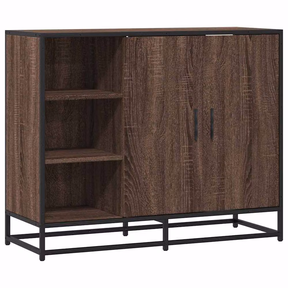 Berkfield Home Industrial Sideboard in Brown Oak, W/D/H: 92 x 35 x 76 cm – 2