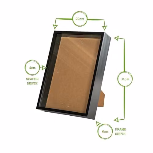 Nicola Spring Black Rectangular Deep Box Photo Frame, Pack of 2, A4 – 5