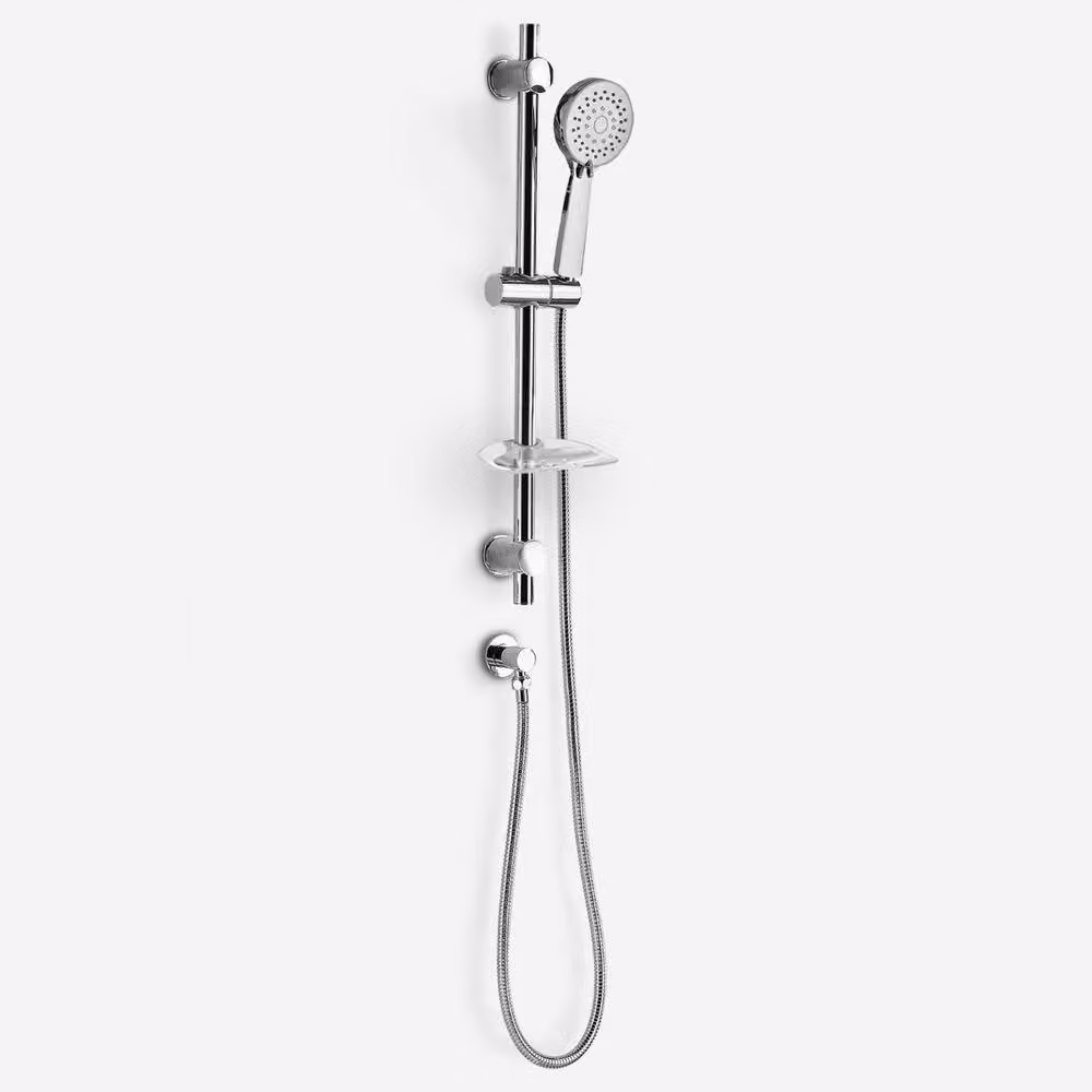 Nes Home Lily Concealed Thermostatic Mixer Valve Set with Slider Rail and 3-Mode Handset in Chrome Silver – 2
