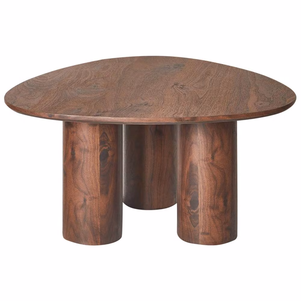 Wyld and Coco Retro Round Coffee Table in Brown, W/D/H: 75 x 75 x 36 cm – 4