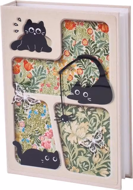 Lifeideas 200 Pocket Photo Album with Cat Cover in Green