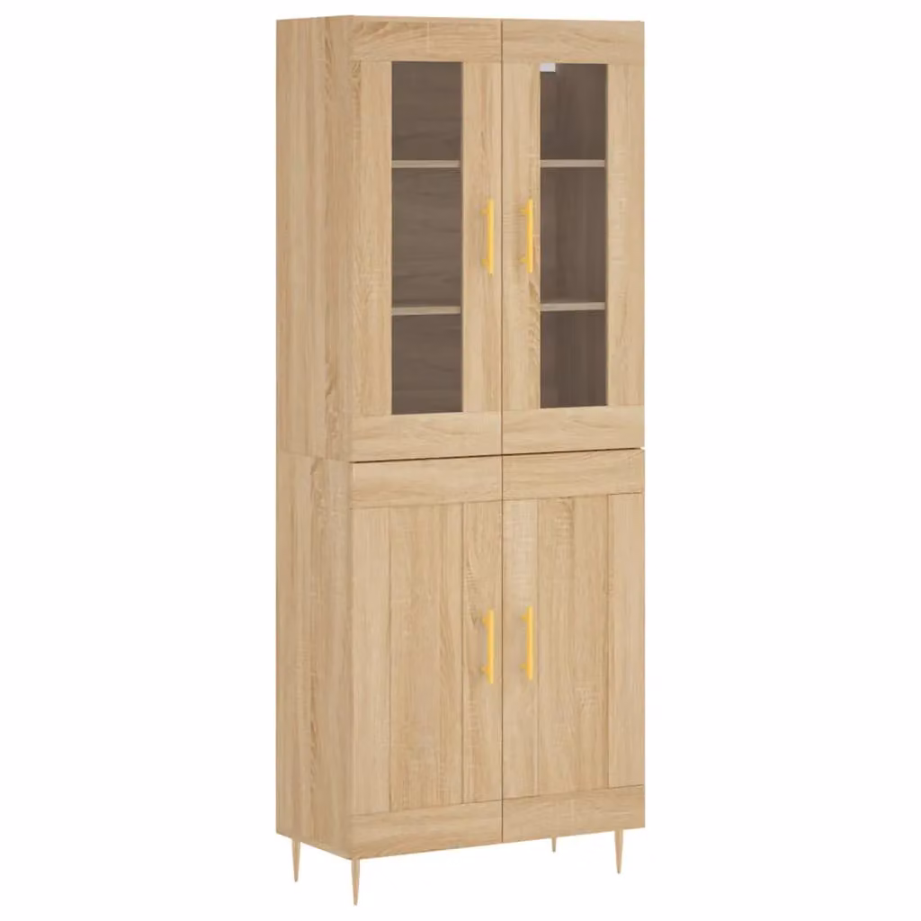 Berkfield Home Sonoma Oak Highboard in Brown, W/D/H: 69.5 x 34 x 180 cm – 2