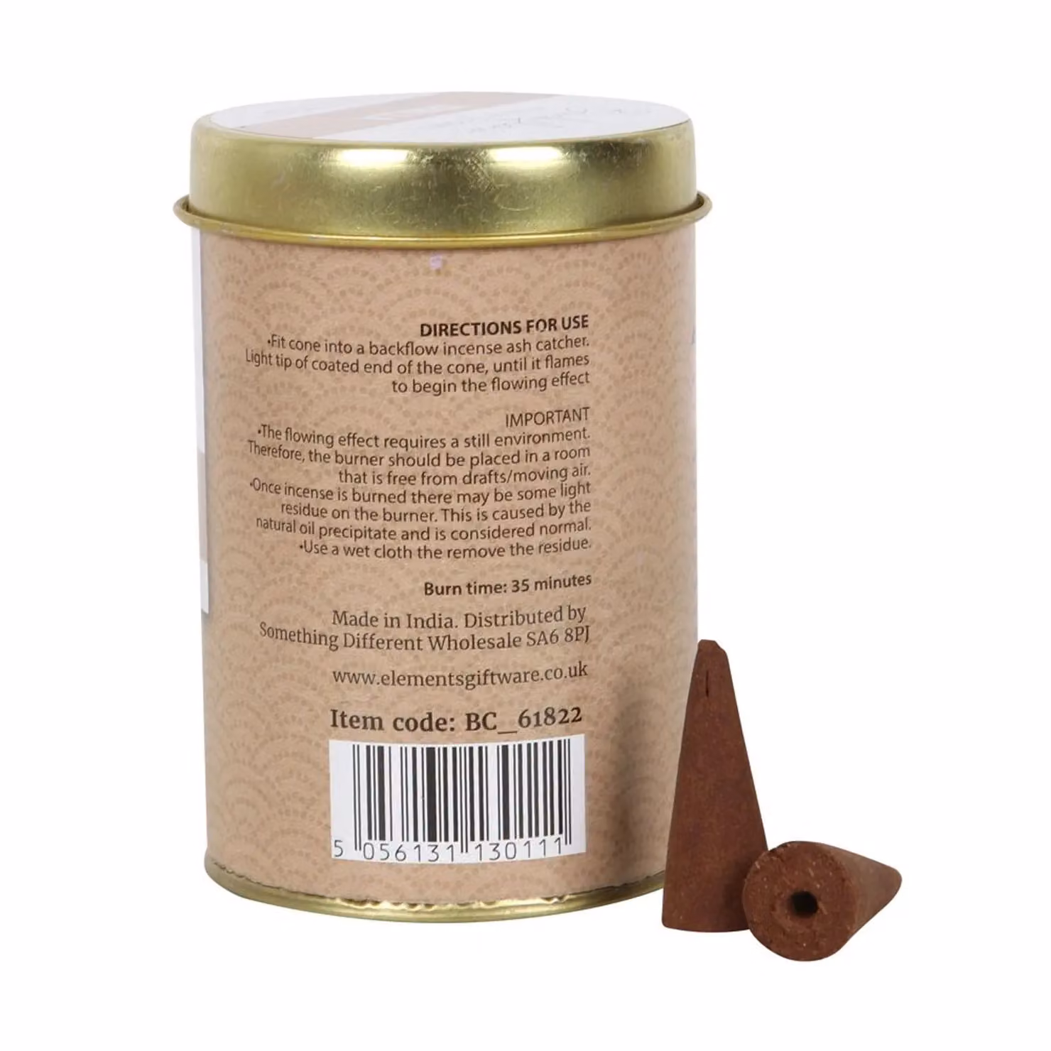 Something Different Elements Vanilla Jumbo Backflow Incense Cones, 120 Pack, Dark Brown – 2
