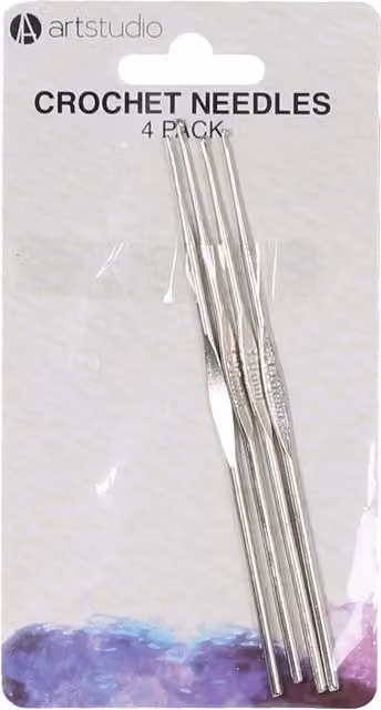 Art Studio Silver Metal Crochet Needles, Pack of 4