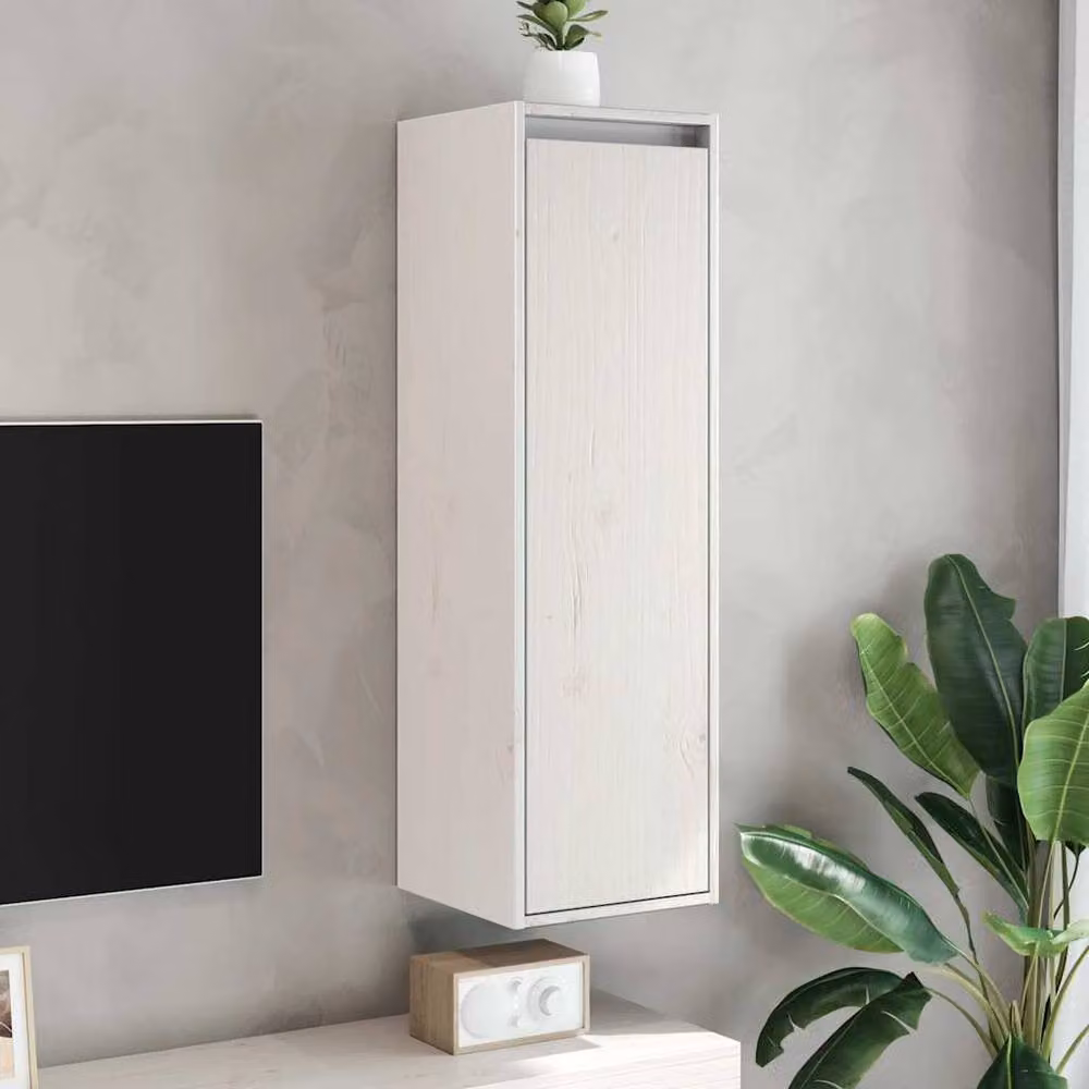 Berkfield Home White Solid Pinewood Wall Cabinets, 2 Pieces, W/D/H: 30 x 30 x 100 cm – 2