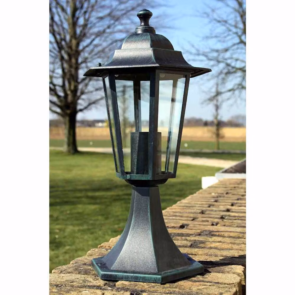 Berkfield Home Decorative Garden Lanterns, 2 Pack, Green and Black Aluminium and Glass – 3