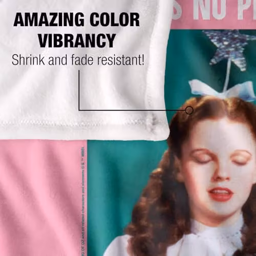 Warner Bros. The Wizard of Oz Glenda No Place Like Home Super Soft Fleece Throw Blanket, Multicolour, W: 91.44 cm, D: 147 cm – 3