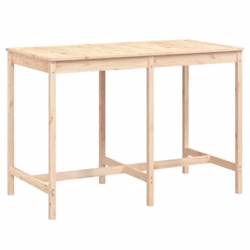 vidaXL Rectangular Garden Table in Natural Pine Wood, W/D/H: 159.5 x 82.5 x 110 cm