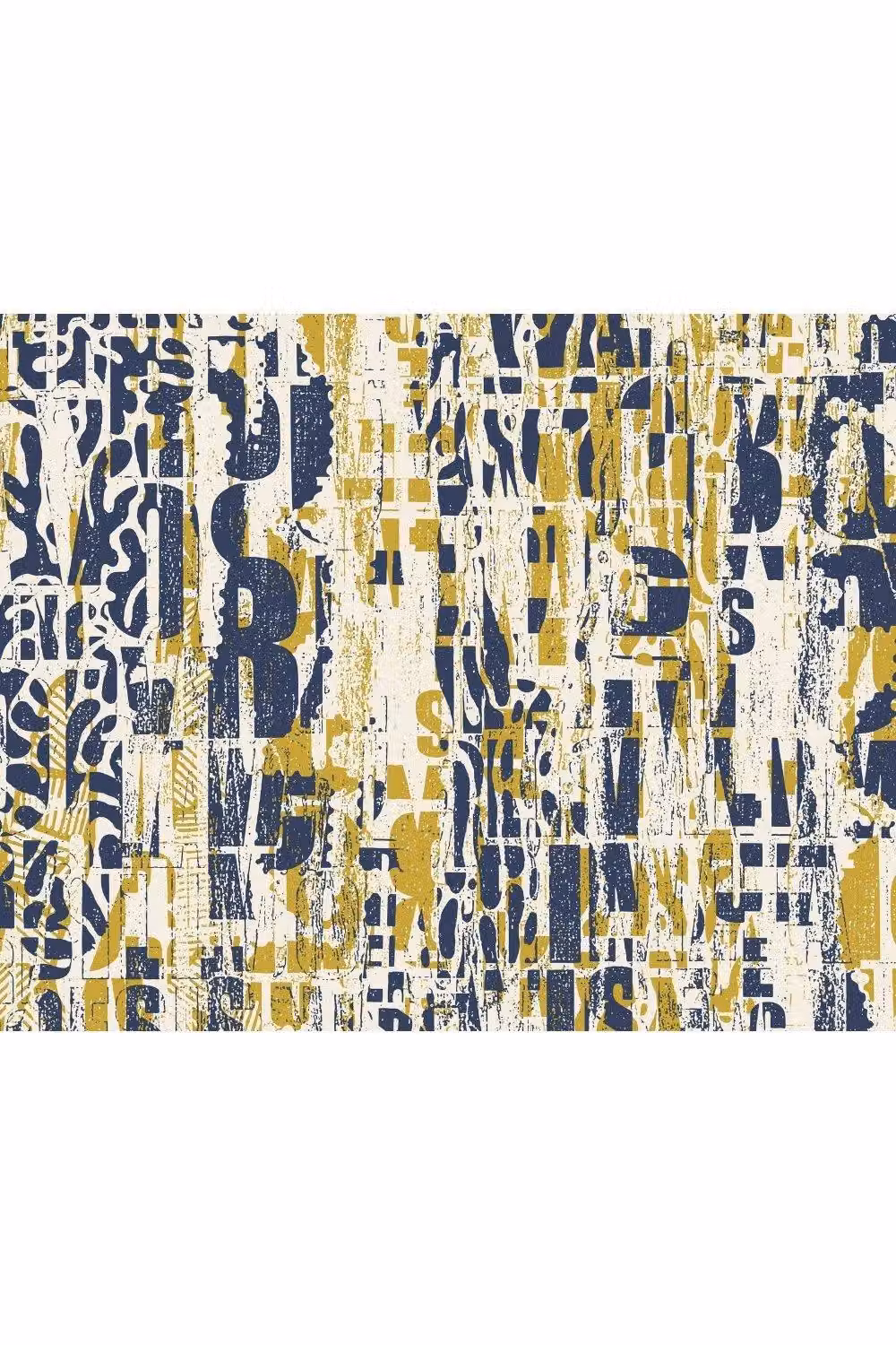 Origin Murals Letterpress Graffiti Typography Wall Mural in Yellow, W: 350 cm, H: 280 cm – 2