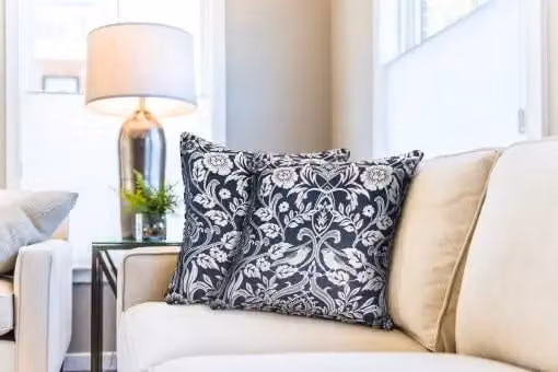 New Edge Blinds Harrow Floral Cushion Cover in Blue, W/D/H: 43 x 43 x 43 cm – 2