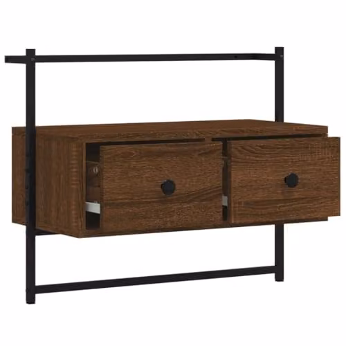 vidaXL Classic Wall-Mounted TV Cabinet in Black or Brown with Media Compartments