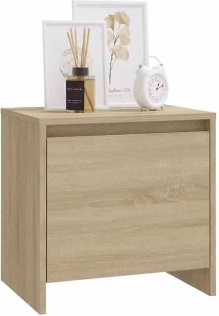 Berkfield Home Elegant Bedside Cabinet in Sonoma Oak Beige, W/D/H: 45 x 34 x 44.5 cm – 1