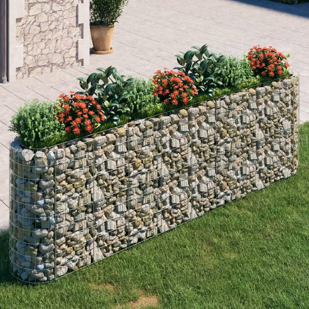 Berkfield Home Silver Galvanised Steel Stone Gabion Raised Bed, W/D/H: 330 x 50 x 100 cm – 2