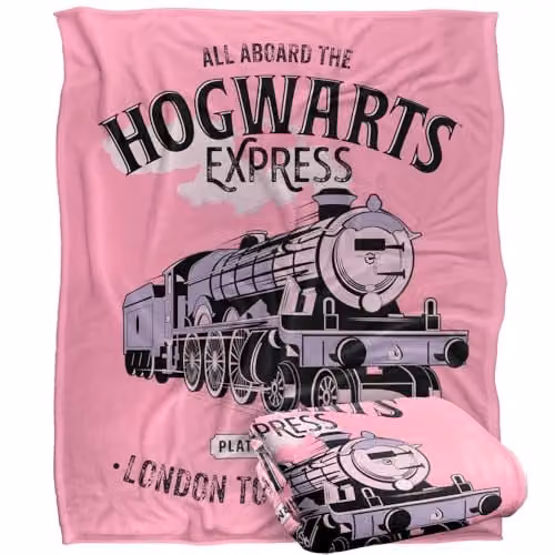 LOGOVISION Harry Potter All Aboard The Hogwarts Express Super Soft Silky Touch Fleece Throw Blanket, Multicolour, W: 127.0 cm, L: 152.4 cm – 1