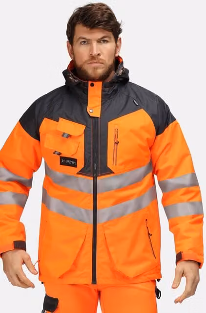 Regatta Men's Waterproof Reflective Hooded Jacket in Orange, Size XL