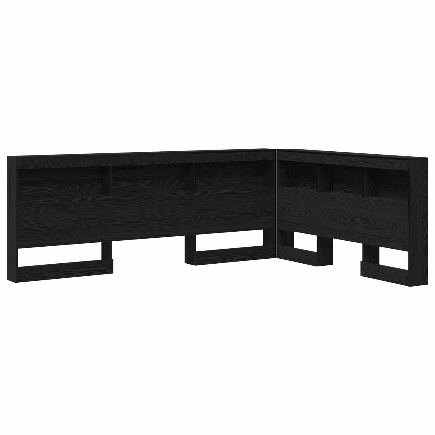 Berkfield Home Black Oak Storage Headboard with Integrated Shelf, Width: 140 cm – 2