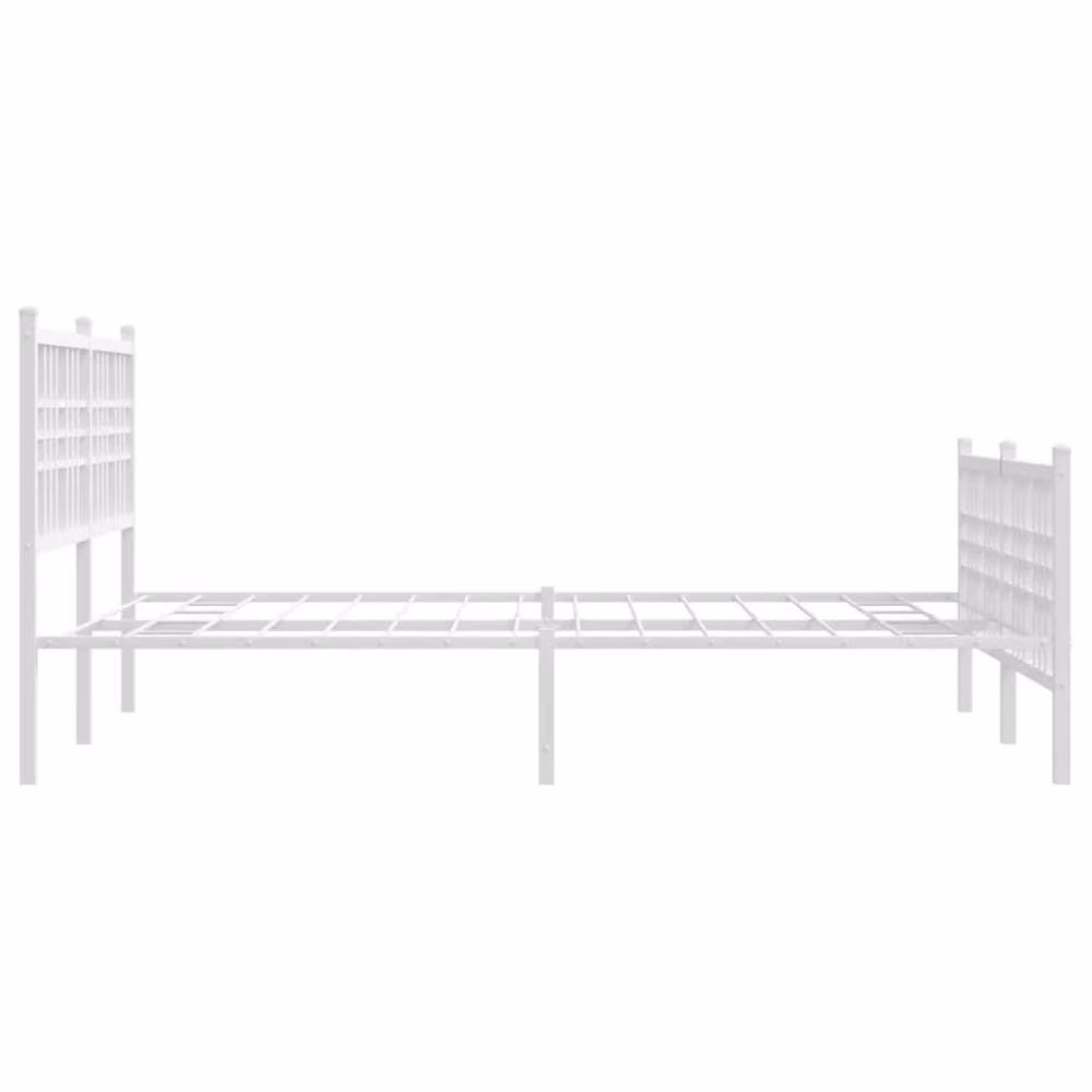 Berkfield Home Metal Bed Frame with Footboard, White, W/D/H: 120 x 200 cm – 3