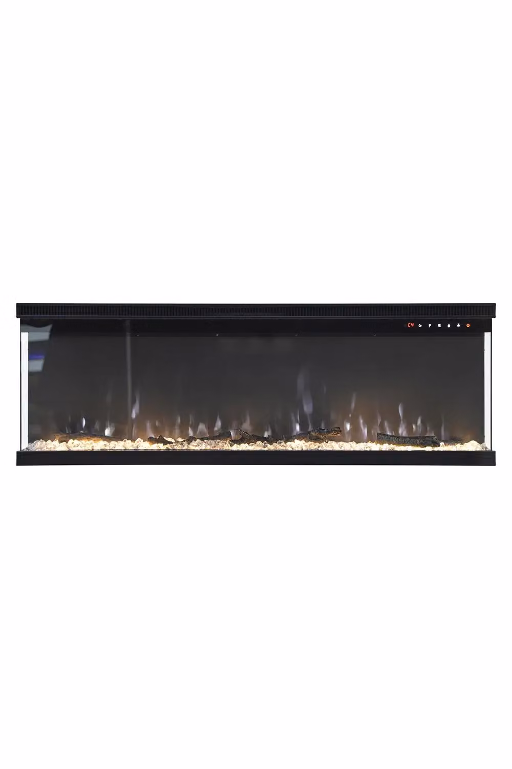 H&O Direct 60-inch Black Recessed or Freestanding Electric Fireplace – 2