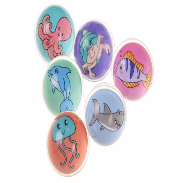 LG-Imports Pack of 50 Multicolour Sea Animal Bouncy Balls, 32mm Diameter