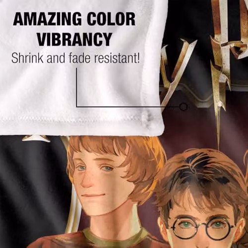 Warner Bros. Harry Potter Drawn Style Group Super Soft Fleece Throw Blanket, Multicolour, W/D/H: 152.4 x 127.0 x 1.0 cm – 3