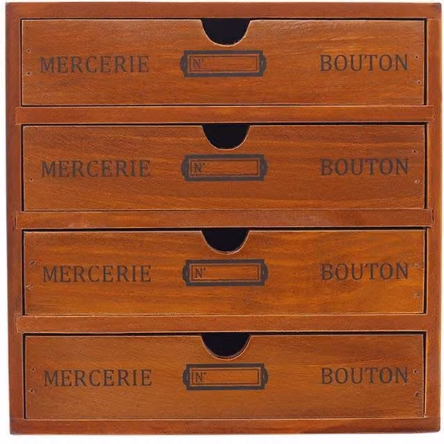 Garden Sanctuary Rustic 4-Drawer Wooden Organizer Box in Brown