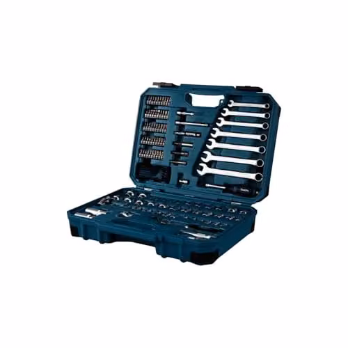 Makita 120 Piece Stainless Steel Maintenance Set with Bits, Wrenches, Sockets, Allen Keys and Screwdrivers in Blue and Black – 4