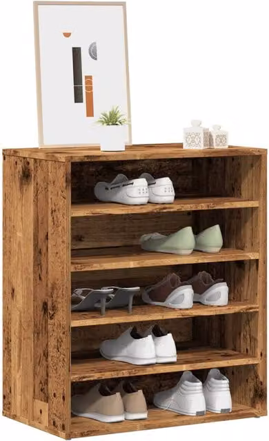 Berkfield Home Rustic Old Wood Shoe Cabinet in Brown, W/D/H: 60 x 35 x 70 cm – 1