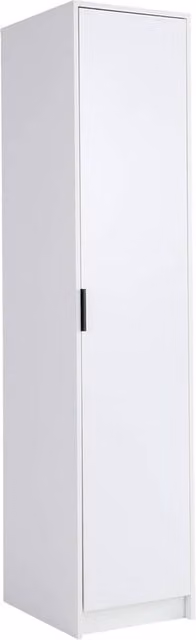 Nordara White Single Door Space Saving Wardrobe for Bedroom Clothes Storage W: 90 cm, H: 120 cm – 1