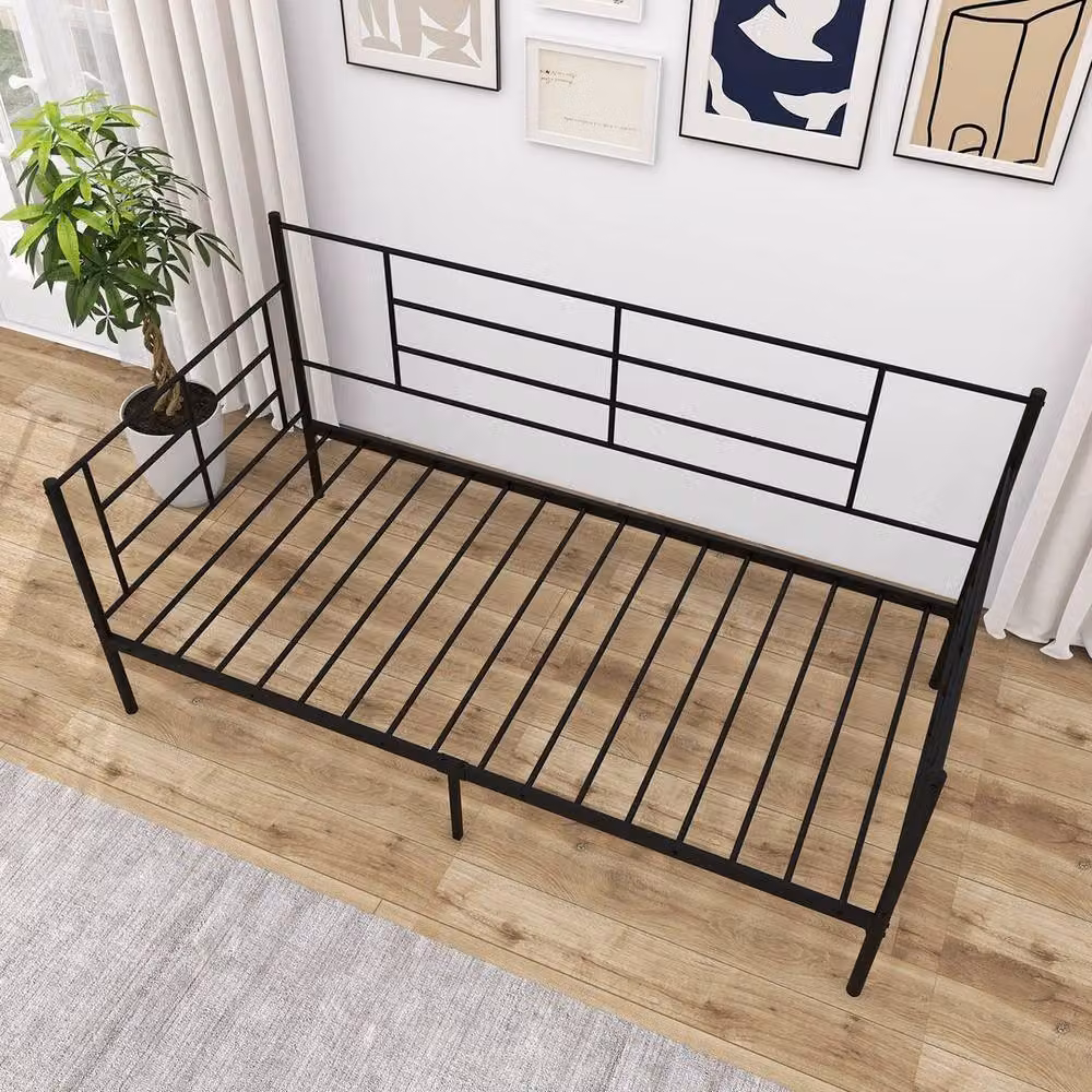 Kelvenix 2-in-1 Single Size Metal Sofa Bed and Daybed in Black, W/D/H: 90 x 200 cm – 3