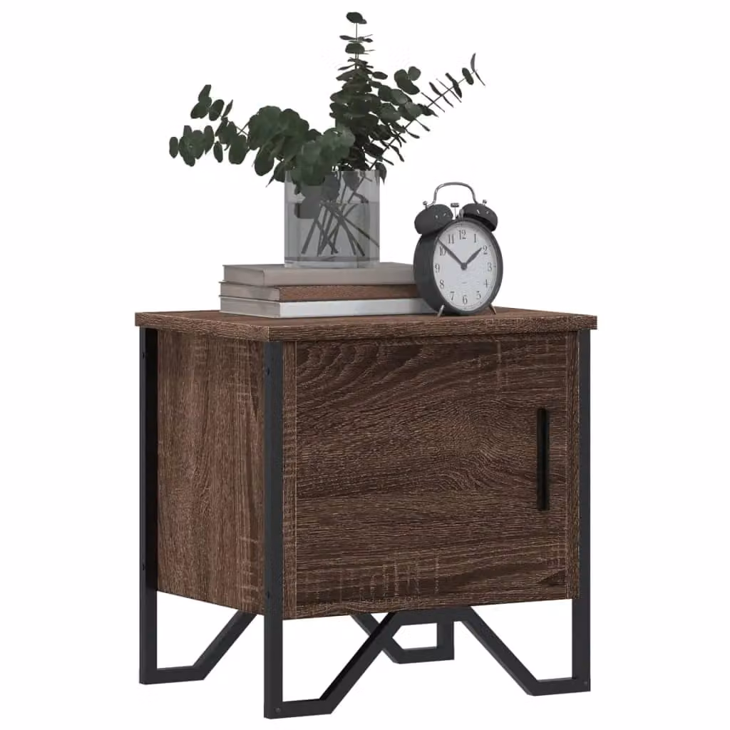 Berkfield Home Set of 2 Brown Oak Bedside Cabinets, W/D/H: 40 x 30 x 40 cm – 3