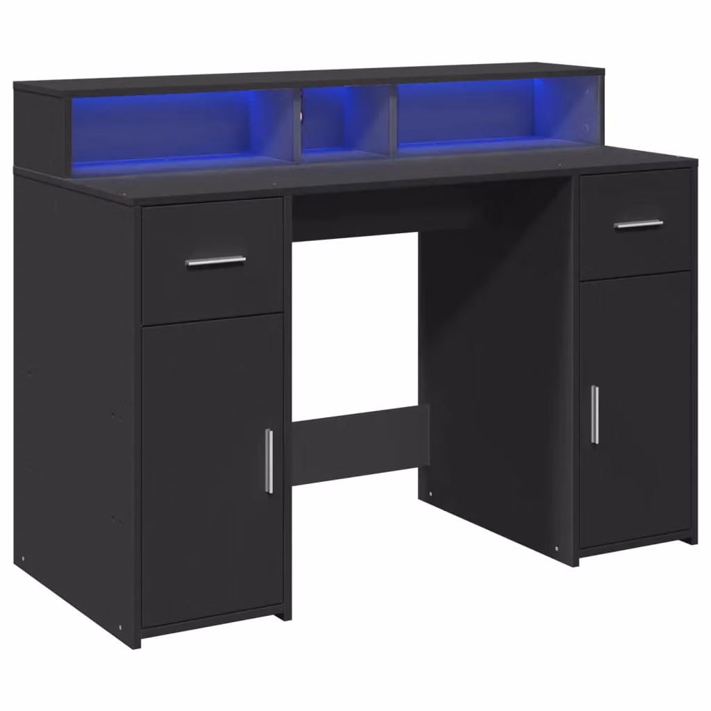 Berkfield Black Gaming Desk with LED Lights, W/D/H: 120 x 55 x 91 cm – 3
