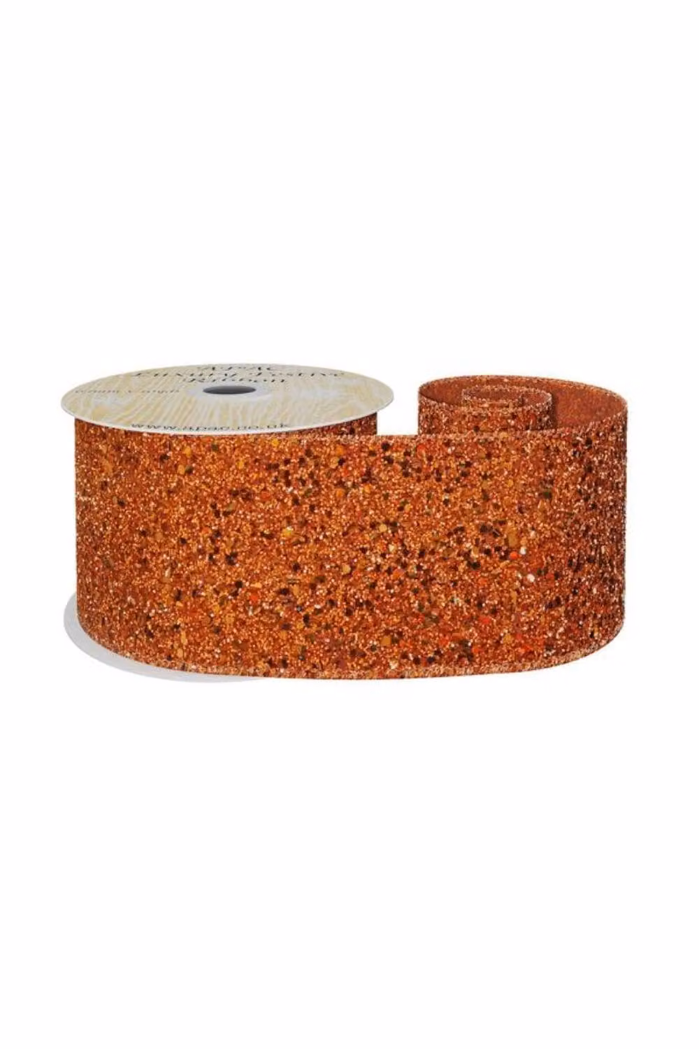 KDMD Orange Glitter Wired Edge Ribbon, Width: 6.3 cm, Length: 9.14 m – 2