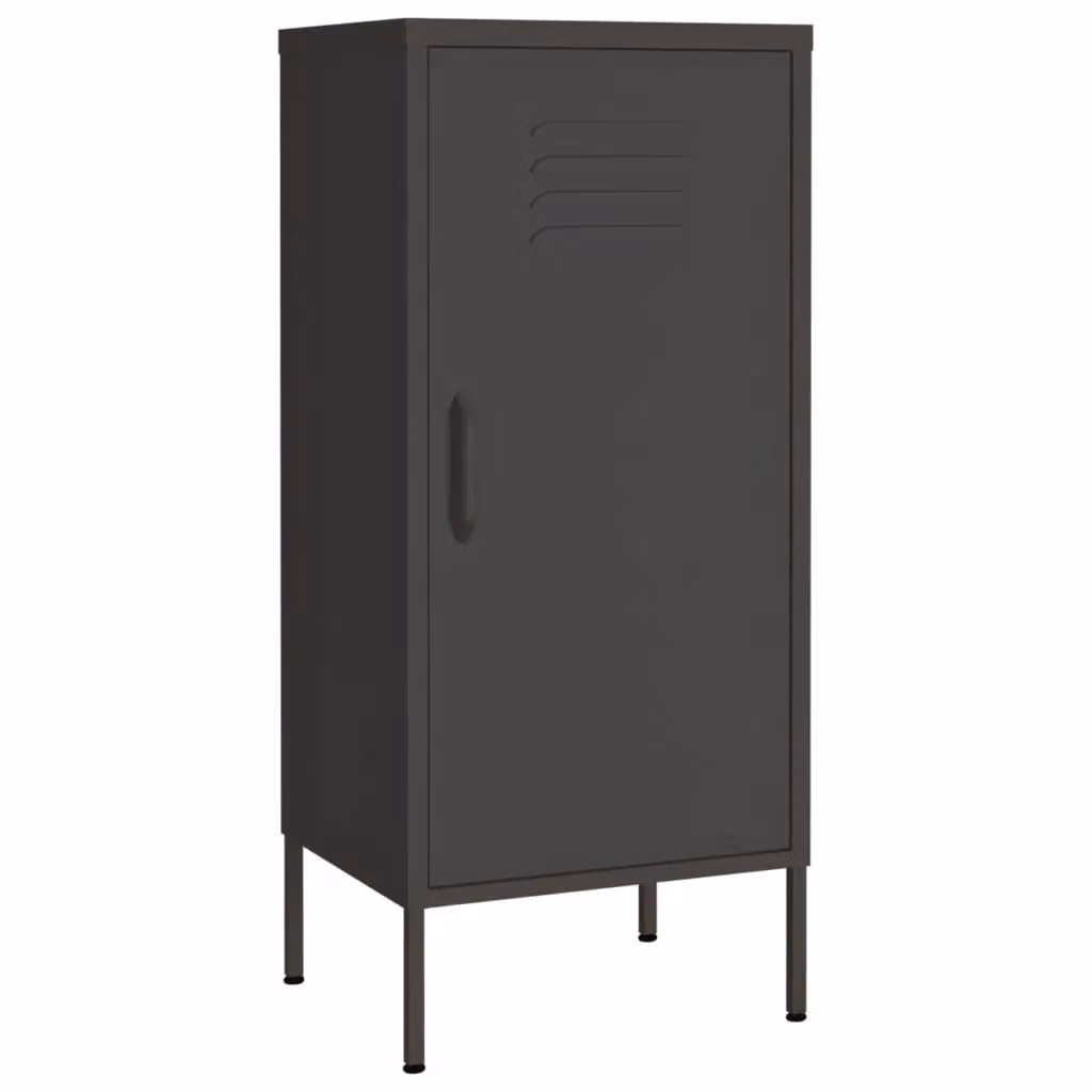 Berkfield Anthracite and Black Steel Home Storage Cabinet with Hinged Doors, W/D/H: 42.5 x 35 x 101.5 cm – 2