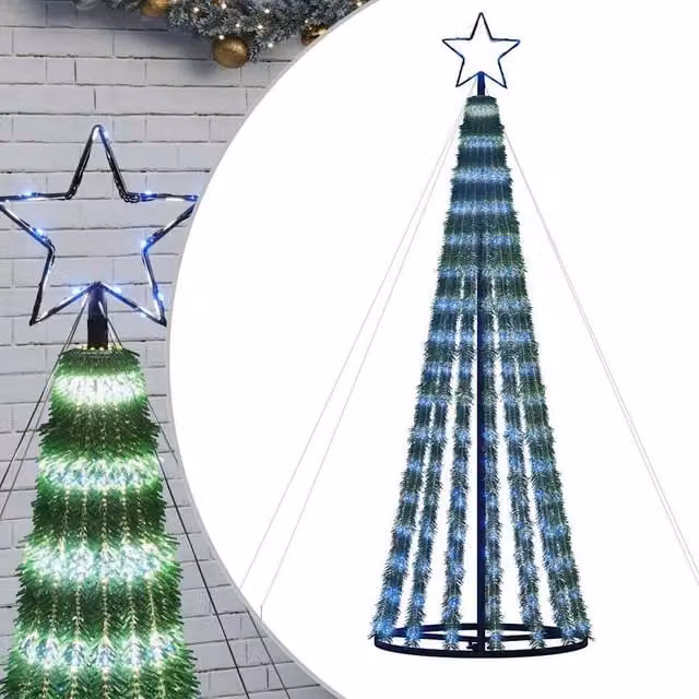 Berkfield Home Christmas Tree Light Cone with 275 LEDs in Blue, Height: 180 cm – 1