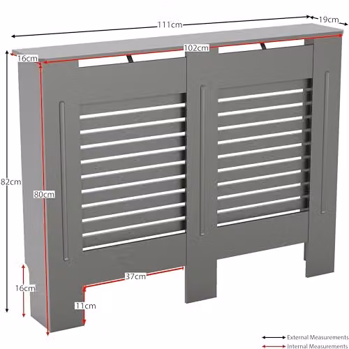 Vida Designs Milton Radiator Cover in Olive Grey, H 82 x W 111 x D 19 cm – 3