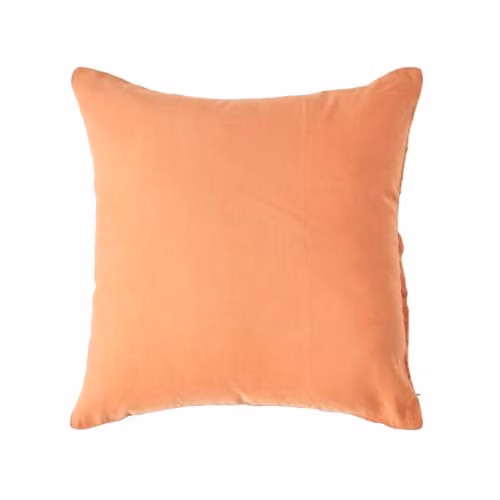 HOMESCAPES European Linen and Cotton Blend Pillowcase, Orange or Green, W/D/H: 60 x 60 x 1 cm – 1
