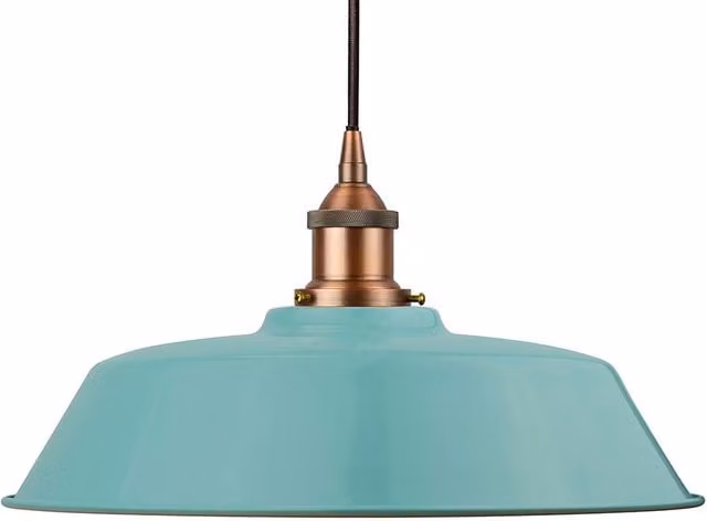 SE Home Chancery Pendant Light in Duck Egg Blue and Matt Antique Copper