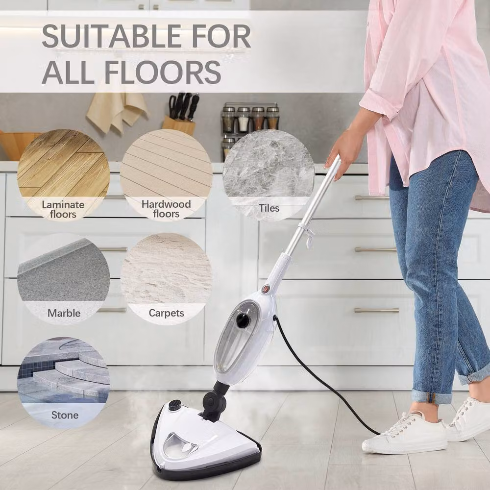 Alivio 10-in-1 Multipurpose Steam Mop and Handheld Steamer, 700W, White – 5