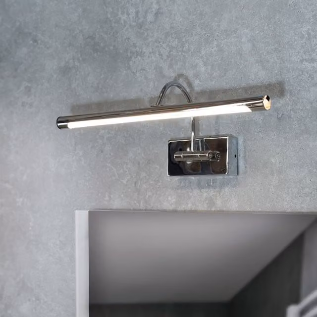 ValueLights Alana Single Picture Wall LED Light, Silver, IP44 Rated for Bathroom Use