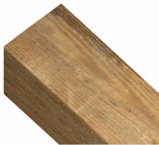 Burbage Iron Craft Square Top Pressure Treated Redwood In-Ground Post, Brown, W: 10.0 cm, D: 10.0 cm, H: 135.0 cm