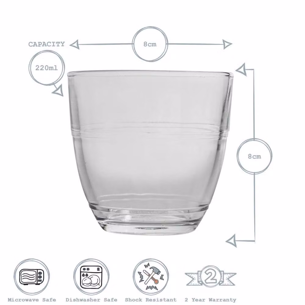 Havendro Duralex Gigogne Stackable Glass Tumbler Set in Transparent – 2