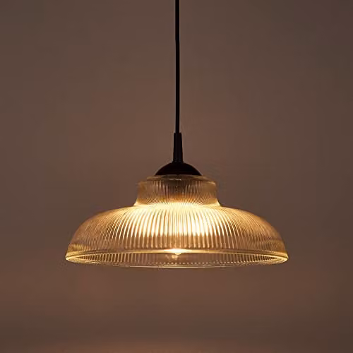 CGC Lighting Jacinta Modern Transparent Glass Dome Lampshade with Reducer Ring W/D/H: 30 x 30 x 12 cm – 3