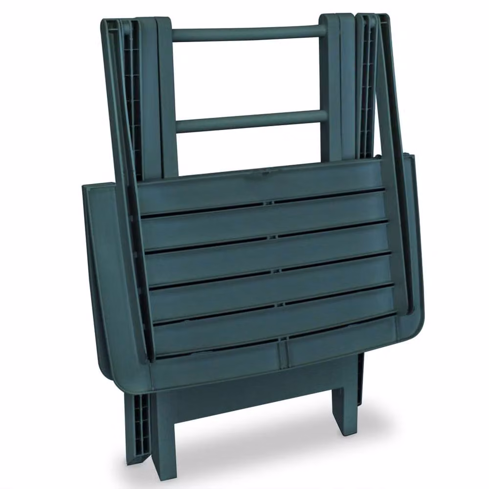 Berkfield Home 3 Piece Folding Plastic Bistro Set in Green – 3