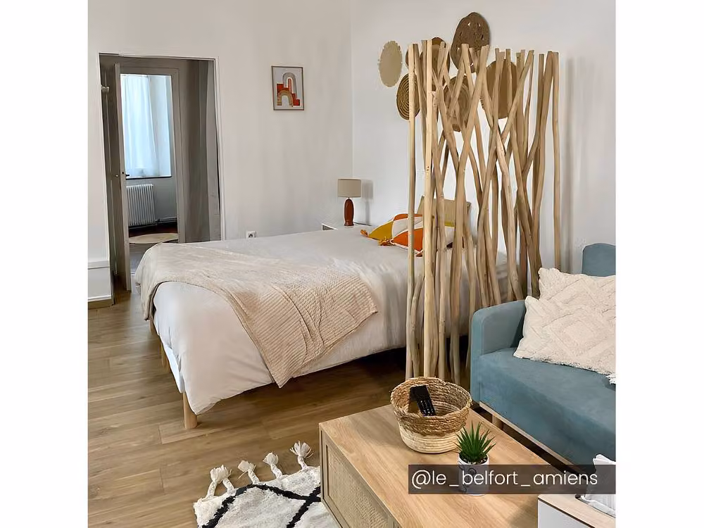 Vente-unique Gayana Teak Wood Room Divider in Light Oak, W: 100 cm, D: 25 cm, H: 180 cm – 3