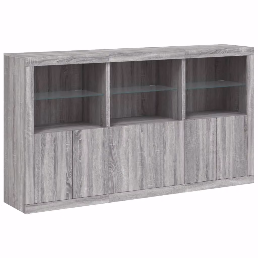 Berkfield Home Modern Sideboard with Integrated LED Lights in Grey Sonoma, W: 181.5 cm, D: 37 cm, H: 100 cm – 2