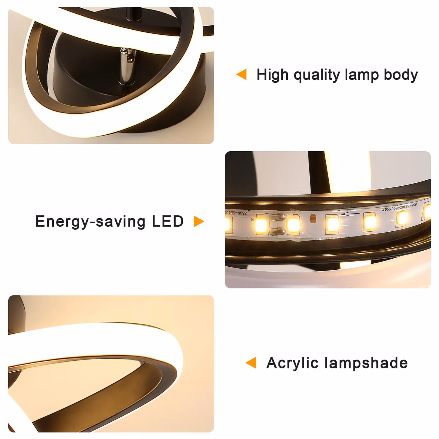 Pheashine Modern LED Ceiling Light, Warm White 3000K, Black, Diameter: 25 cm – 2
